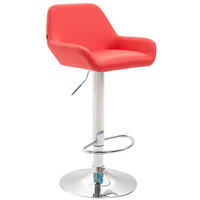 BARHOCKER 2er Set Prag Kunstleder chrom rot - Chromfarben/Rot, Kunststoff/Metall (51/109/52cm) - TPFLiving