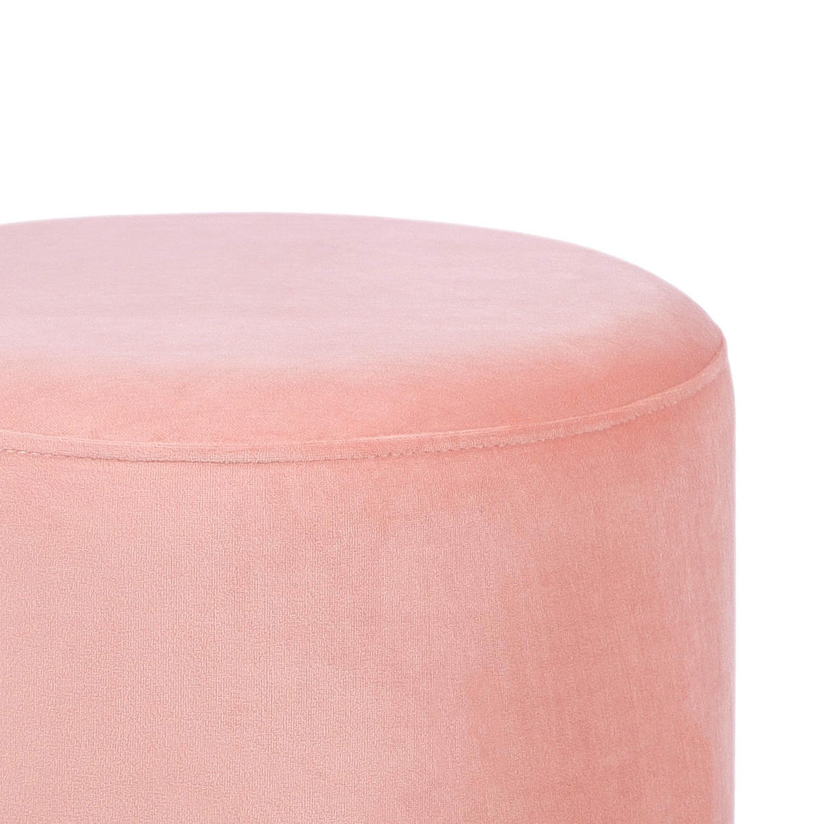 SITZPUFF Charlotte I Samt in Puderrosa und goldfarbenes Metall - Pink, Holzwerkstoff/Textil (35/43/35cm) - Sicaan