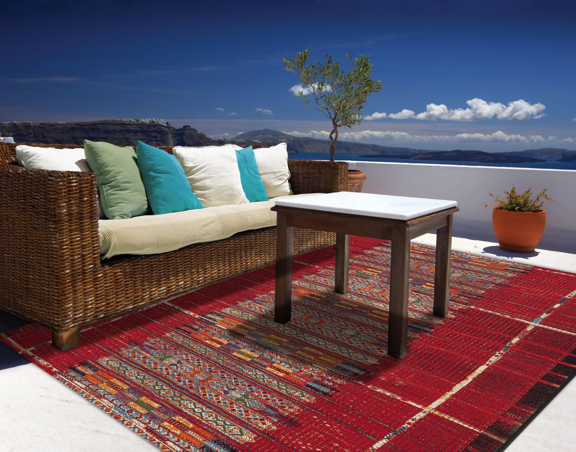 OUTDOORTEPPICH Aurora 80x165 cm - Rot, Textil (80/165cm) - Gino Falcone