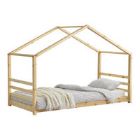 HAUSBETT Vardø - Naturfarben, Holz (90/200cm) - [en.casa]