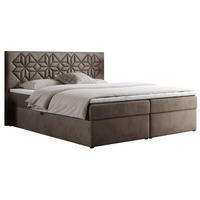 BOXBETT LEILA 180/200 Braun Velvet - H3 - Braun, Holz/Textil (180/200cm) - MKS