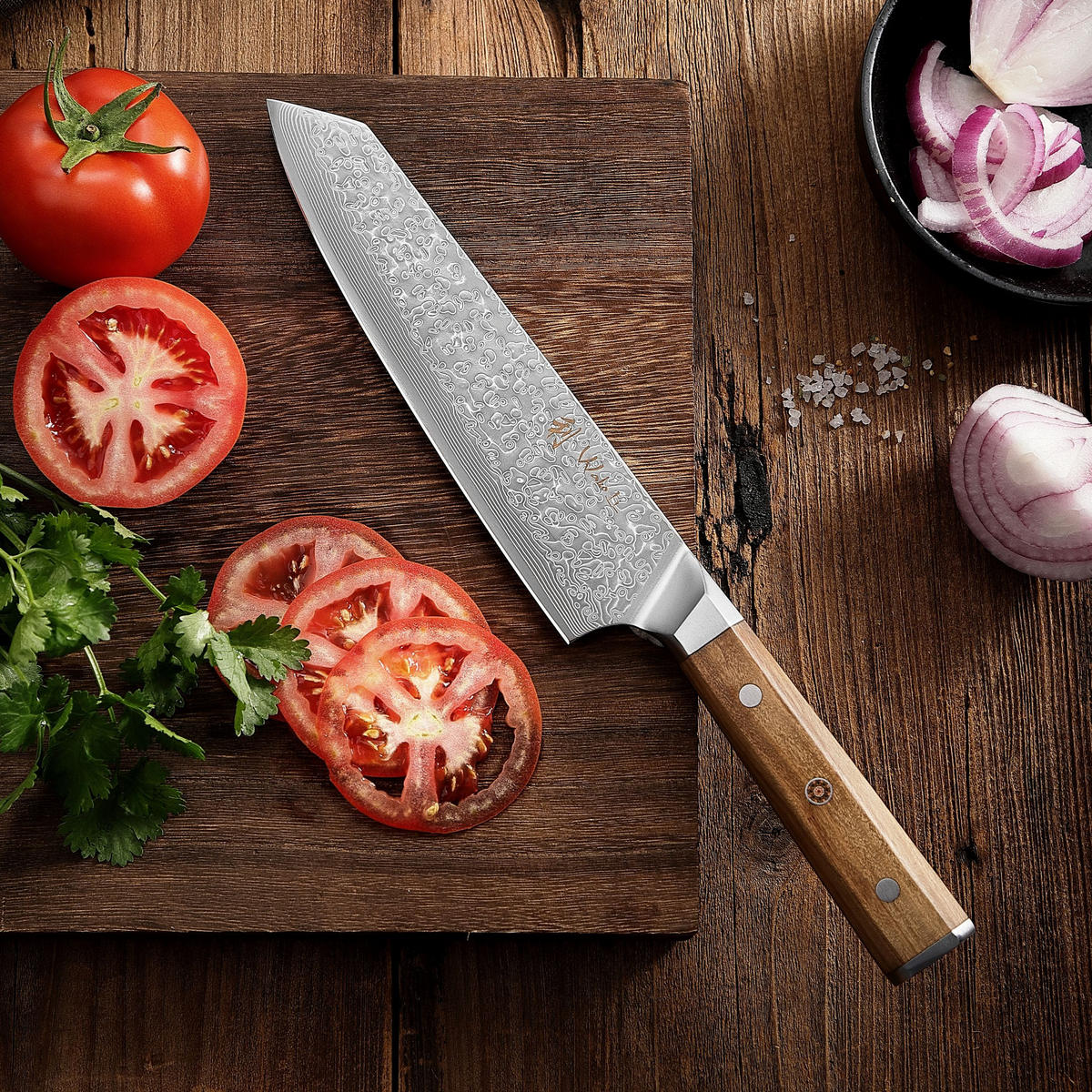 KIRITSUKEMESSER 20 cm - Braun, Metall (34cm) - Wakoli