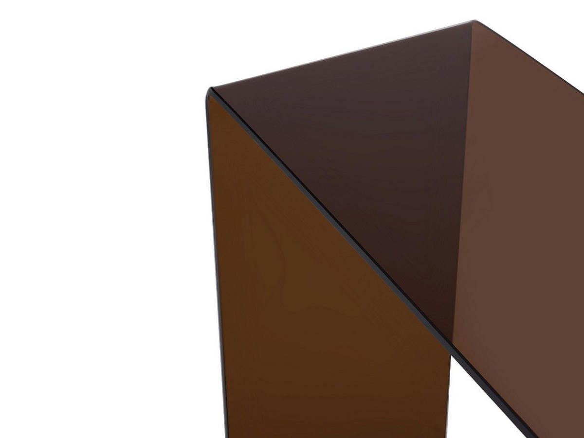 KONSOLENTISCH - 110 cm x 35 cm - Glas - Transparent, Braun - ALONZO - Transparent/Braun, Glas (35/110/75cm) - Vente-Unique