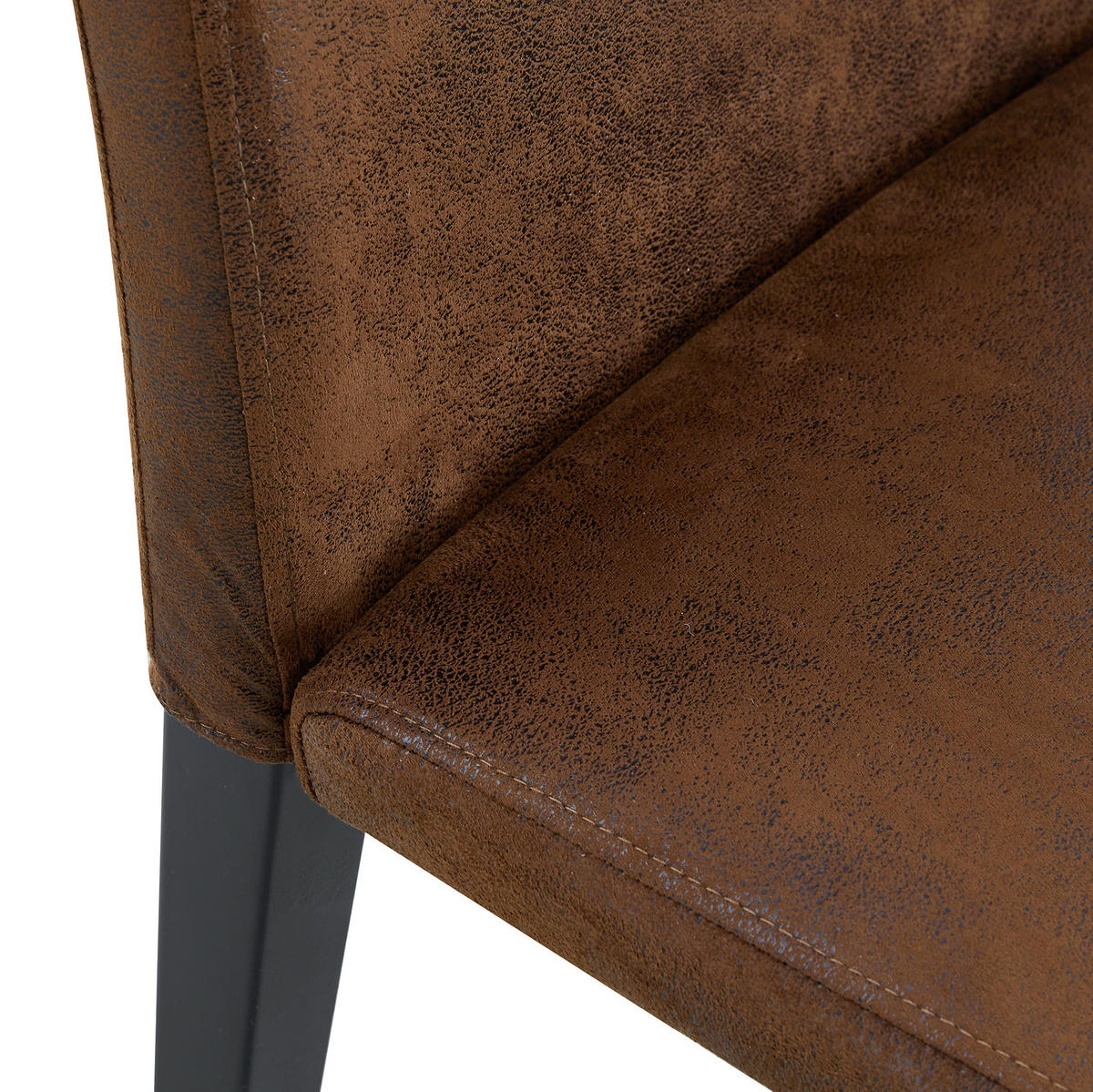 STUHL 2er-Set Esszimmer 90 cm Webstoff Braun-Schwarz - Schwarz, Metall (47/90/41.1cm) - Meubliv