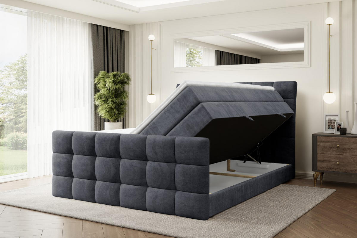 BOXSPRINGBETT BRUGO-Z KING - 180 x 200 - H3/H4 - Dunkelgrau - Dunkelgrau, Holzwerkstoff (180/200cm) - ALTDECOR