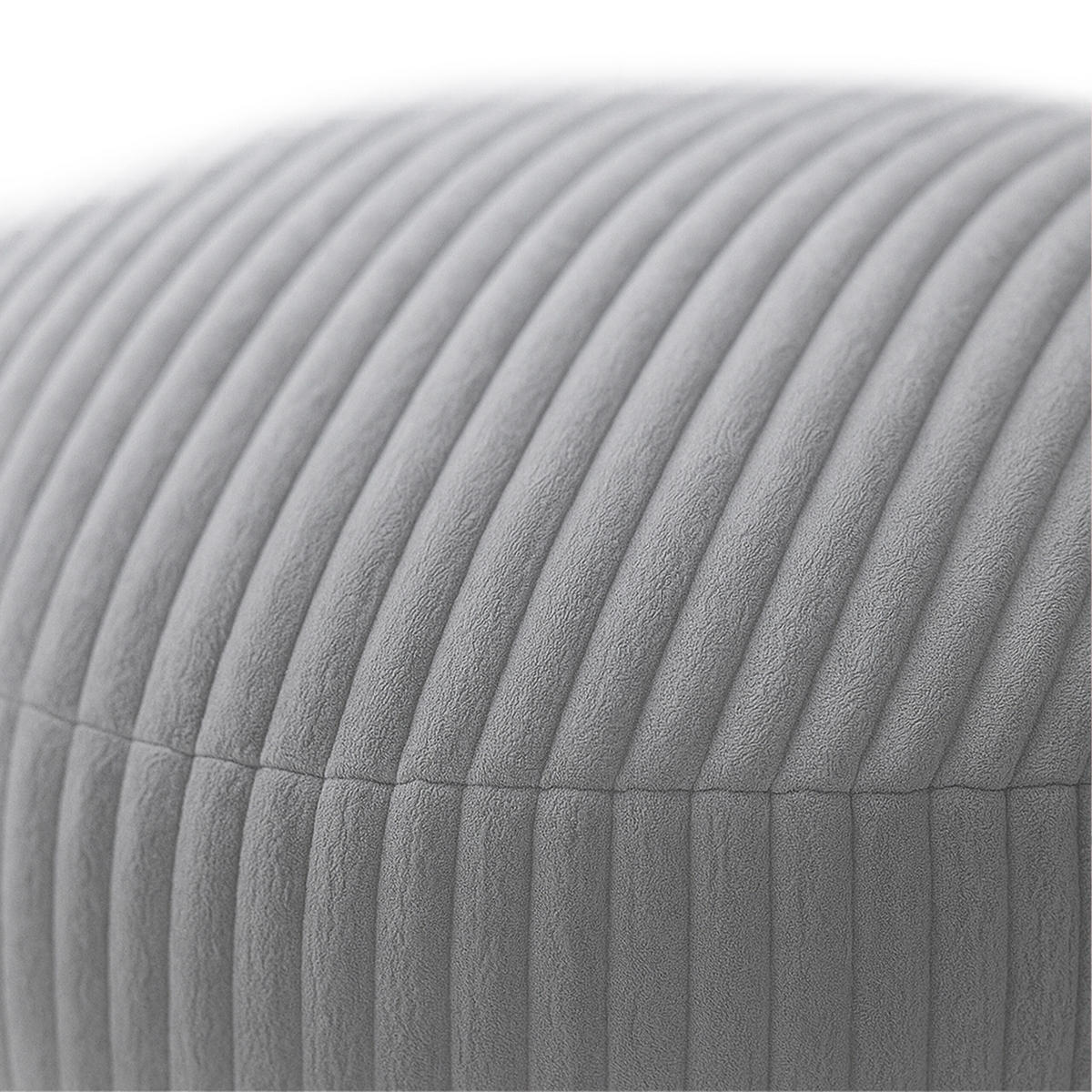 CORD-POUF - Hellgrau/Grau, Kunststoff/Textil (50/35/50cm) - Relaxdays