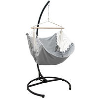 XL-HÄNGESESSEL inkl. Gestell bis 150kg, 210cm, Lilac-Grau - Grau, Metall (110/210/125cm) - Amanka