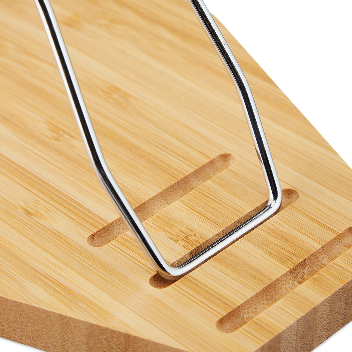 STOJAN na knihy - svetlohnedá, kov/drevo (19.5/20.5/23.5cm) - Relaxdays