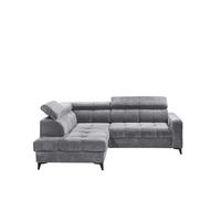 ECKSOFA mit elektronische Sitztiefenverstellung, USB-Anschluss und stilvollem Breitcord-Bezug - Hellgrau/Zwetschgefarben, Textil (243/200cm) - ed exciting design