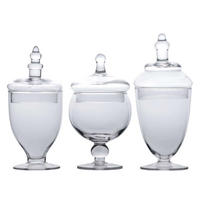 VORRATSGLAS SET für Süßigkeiten (3-tlg.) - Transparent, Glas (24.5/14.5/37.5cm) - Intirilife