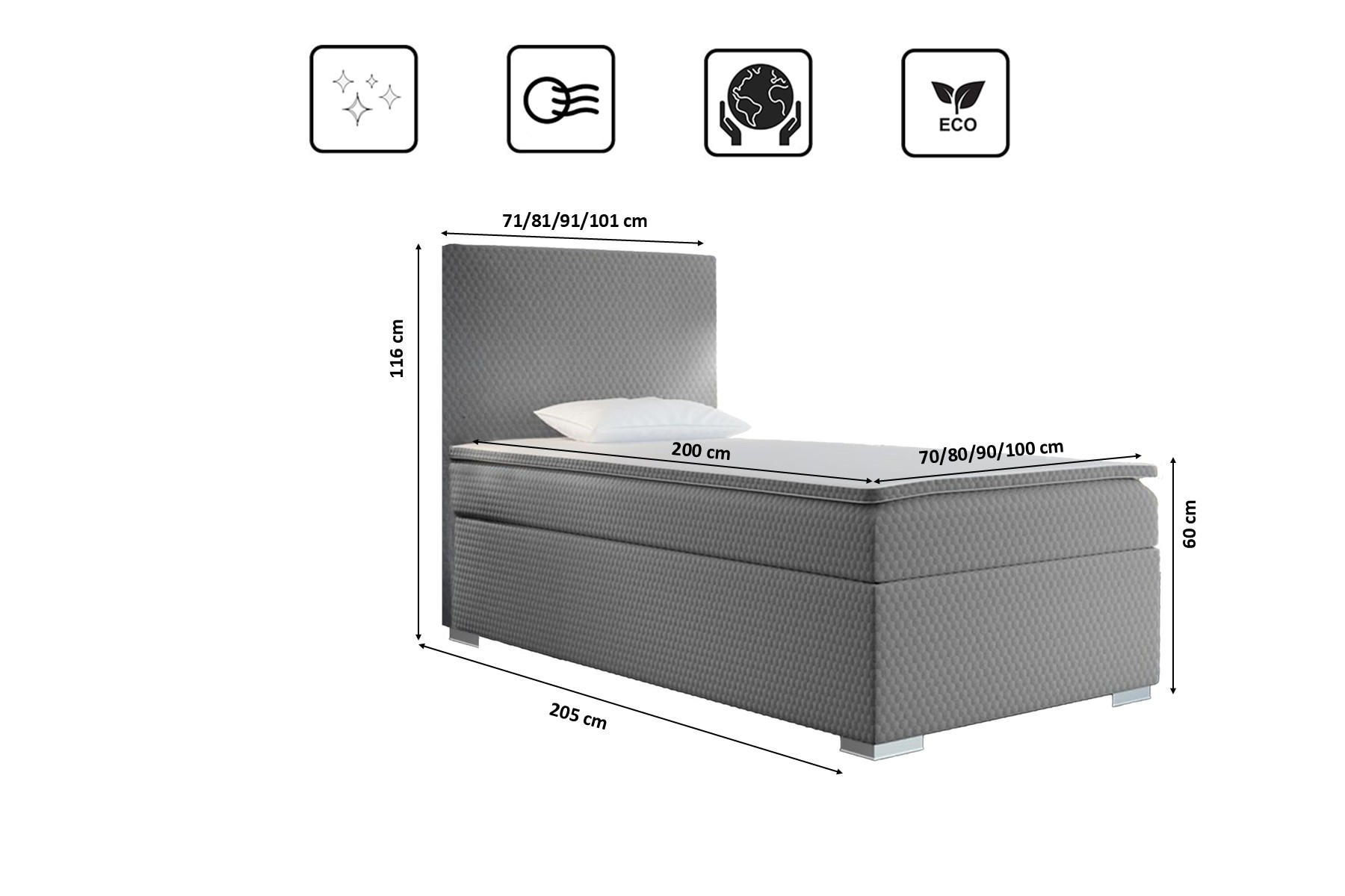 Thumbnail - Kaiser Möbel Boxbett, Hellgrau, Holz, 100x200 cm, Kinder- & Jugendzimmer, Jugendmöbel, Jugendbetten
