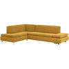 ECKSOFA mit Ottomane links Kaye Bezug Veloursstoff Metallfuß verchromt / mais - Gelb, Kunststoff (190/270cm) - 58aufmkessel