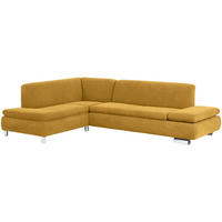 ECKSOFA mit Ottomane links Kaye Bezug Veloursstoff Metallfuß verchromt / mais - Gelb, Kunststoff (190/270cm) - 58aufmkessel