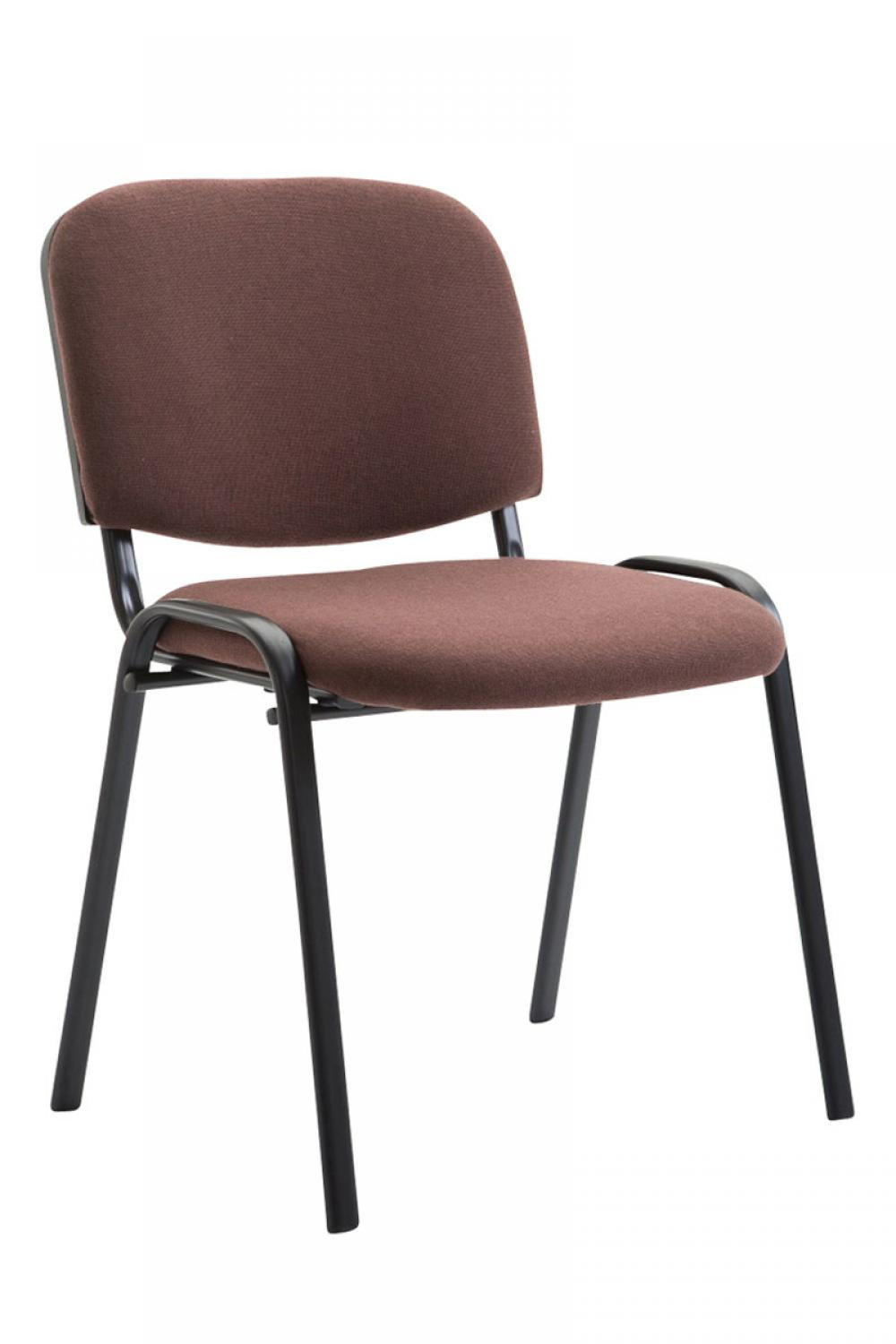 BESUCHERSTUHL 6er Set Stoff braun - Schwarz/Braun, Textil/Metall (53/83/53cm) - CLP