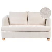 POHOVKA 2-místná Bouclé Krémově bílá Rattvik - světle hnědá, textil (162/86/82cm) - Beliani