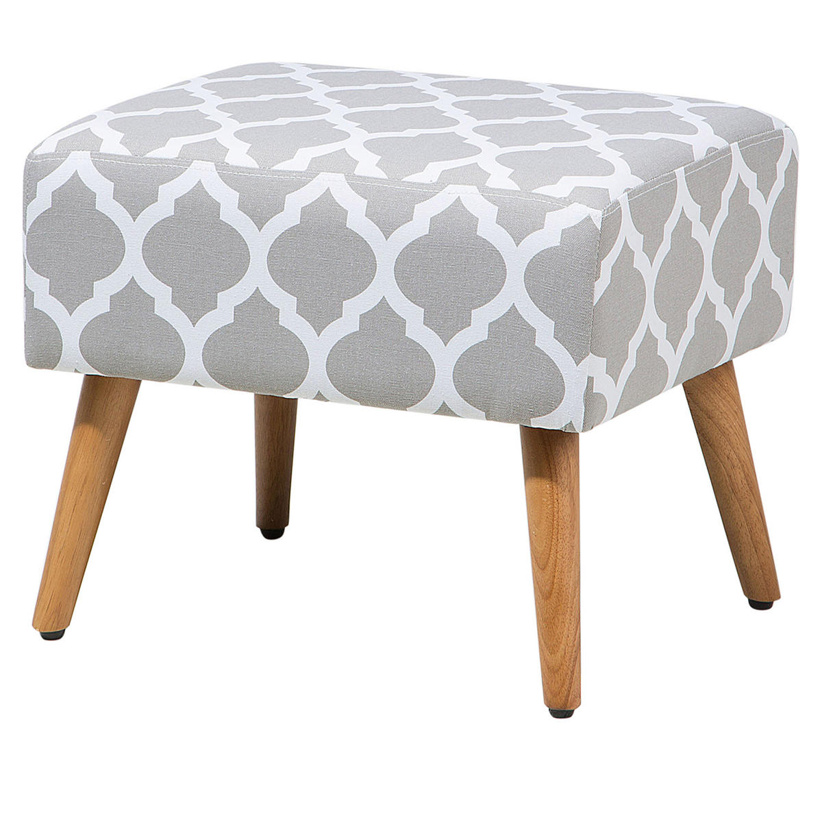 HOCKER Manteo 39/50/42 cm - Grau, Naturmaterialien/Textil (50/42/39cm) - Beliani