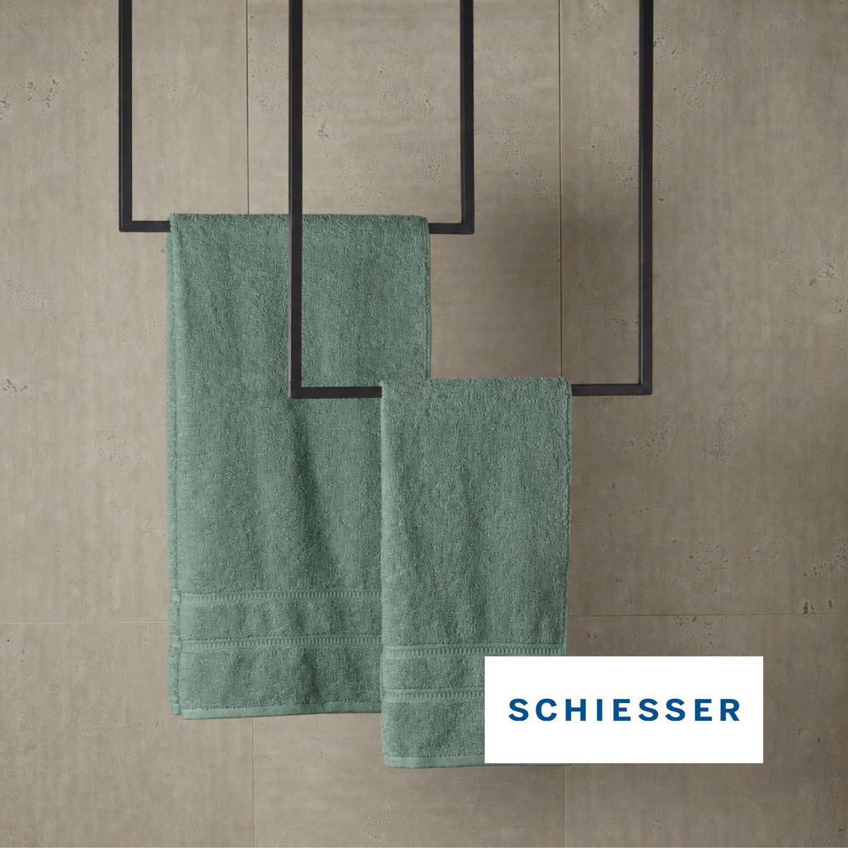 FROTTIERSET Las Palmas - 8-teilig - Seegrün - Grün, Textil (50/100cm) - SCHIESSER