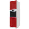 BACKOFENUMBAUSCHRANK Brerra D14/RU/2D RAL 3002 karminrot Hochglanz / Weiß Matt 60 / 59 / 207cm - Rot/Weiß, Holz/Holzwerkstoff (60/207/59cm) - Feldmann-Wohnen