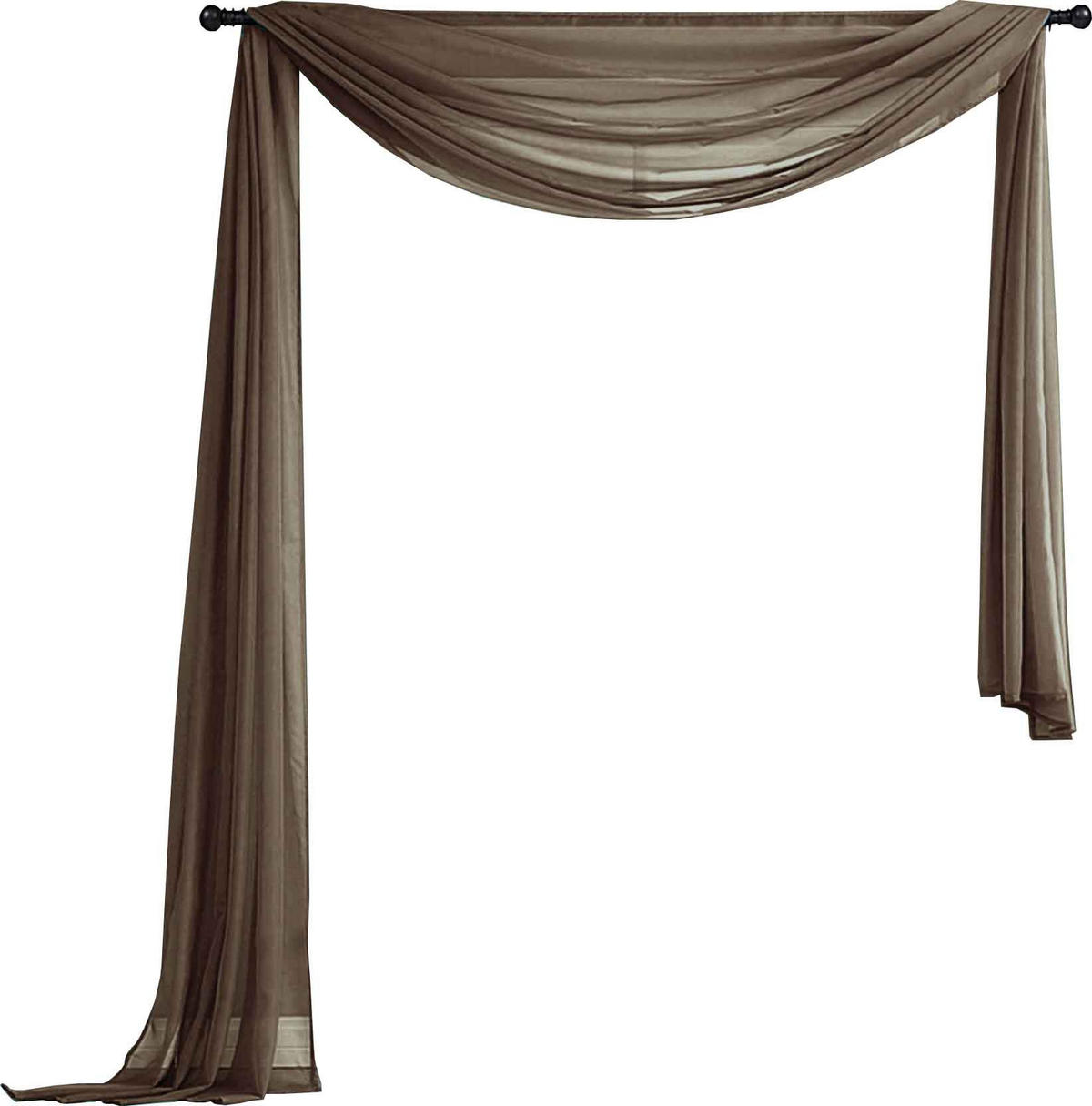 QUERBEHANG 1ER SET HxB 140x600 Nougat - Graubraun, Textil (140/600cm) - Gardinenbox