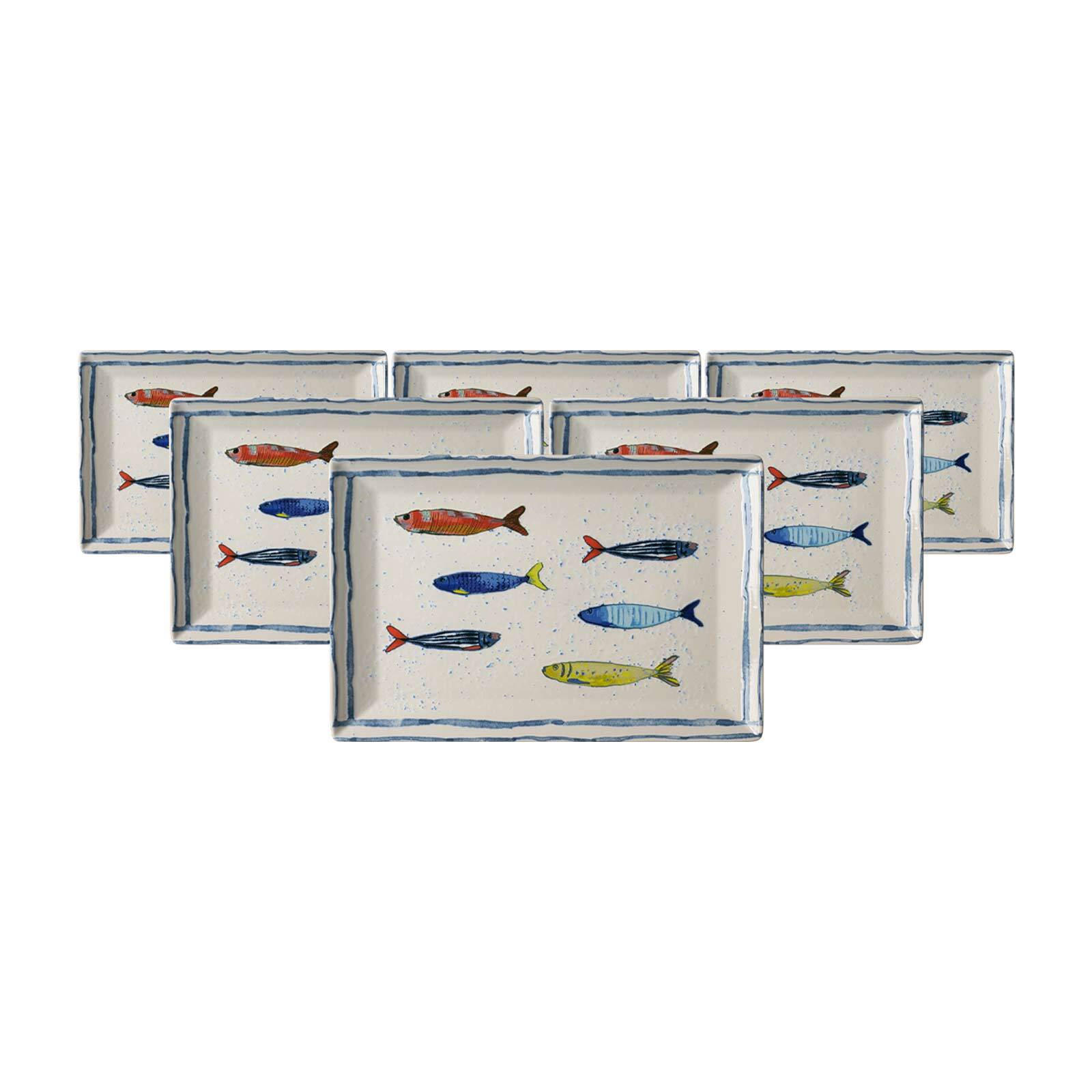 SERVIERPLATTEN Maro bunt 30 x 20 cm 6er Set - Multicolor, Keramik (20/2.5/30cm) - Ritzenhoff Breker