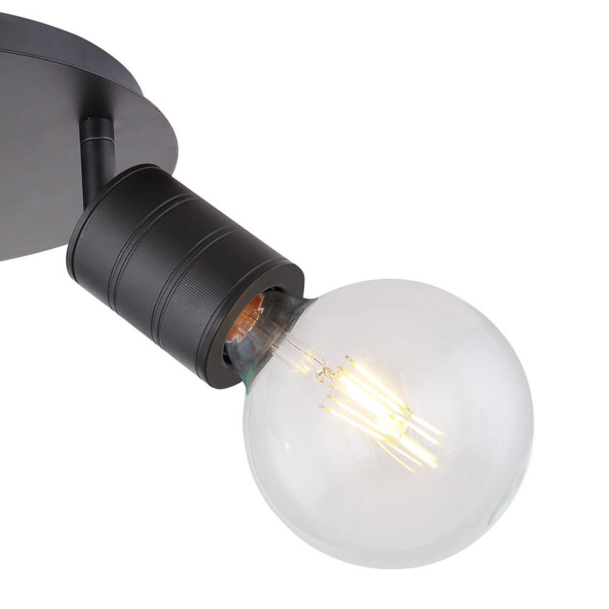 DECKENLEUCHTE Metall Schwarz 3-Flammig - Schwarz, Metall (28/28/16cm) - Globo Lighting