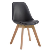 ESSZIMMERSTUHL Manolo, Kunstleder, Natura schwarz - Schwarz/Naturfarben, Holz/Textil (48/84/55cm) - TPFLiving