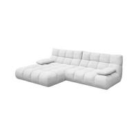 ECKSOFA VIVIEN Weiß Cord - Schwarz/Weiß, Kunststoff/Textil (290/178cm) - KAWOLA