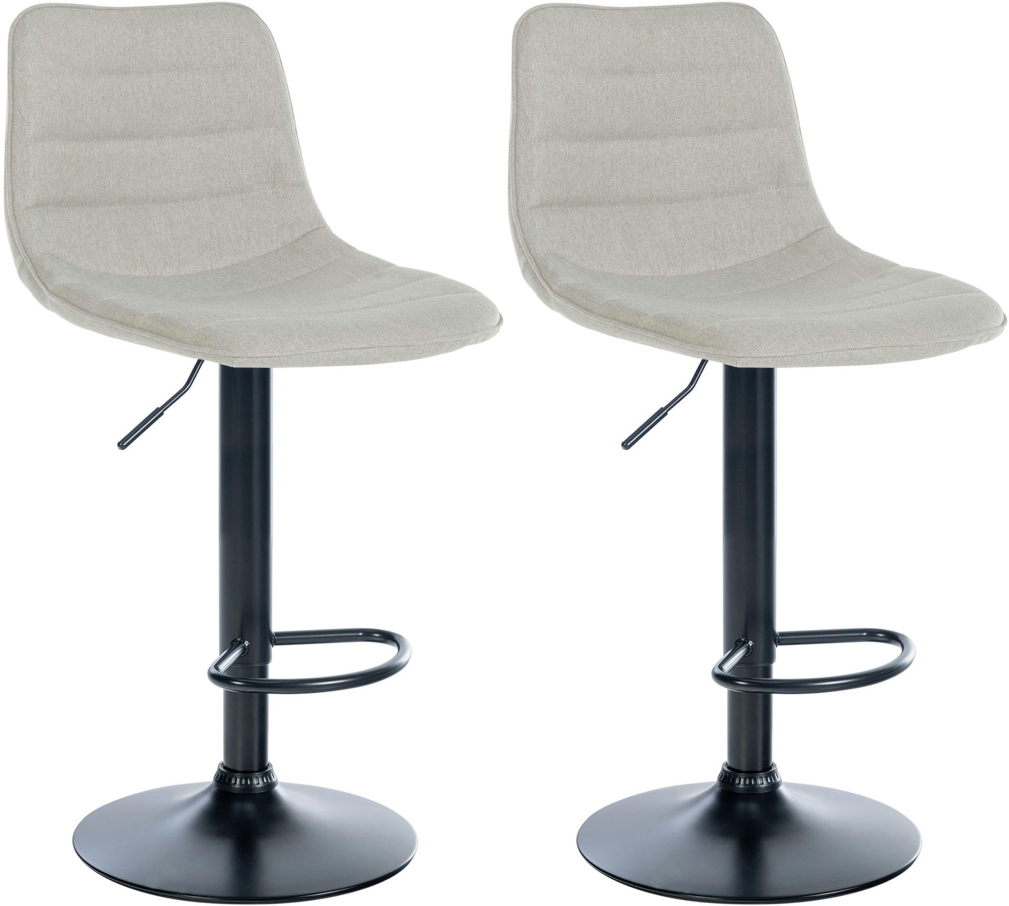 BARHOCKER 2er Set Stoff creme - Creme, Textil/Metall (45/89/46cm) - CLP