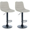 BARHOCKER 2er Set Stoff creme - Creme, Textil/Metall (45/89/46cm) - CLP