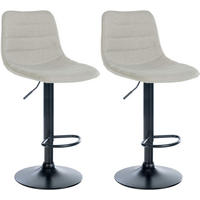BARHOCKER 2er Set Stoff creme - Creme, Textil/Metall (45/89/46cm) - CLP