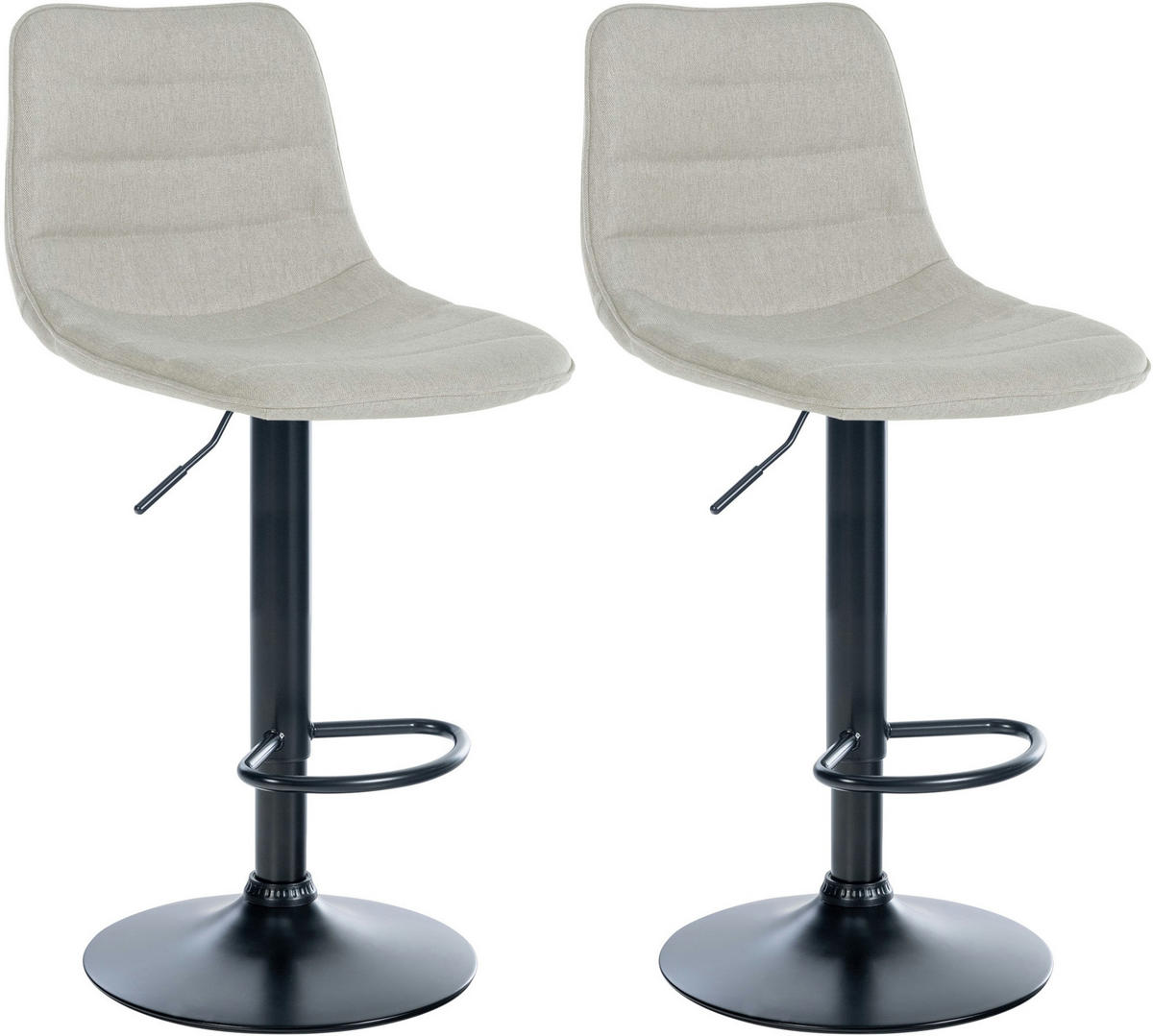 BARHOCKER 2er Set Stoff creme - Creme, Textil/Metall (45/89/46cm) - CLP