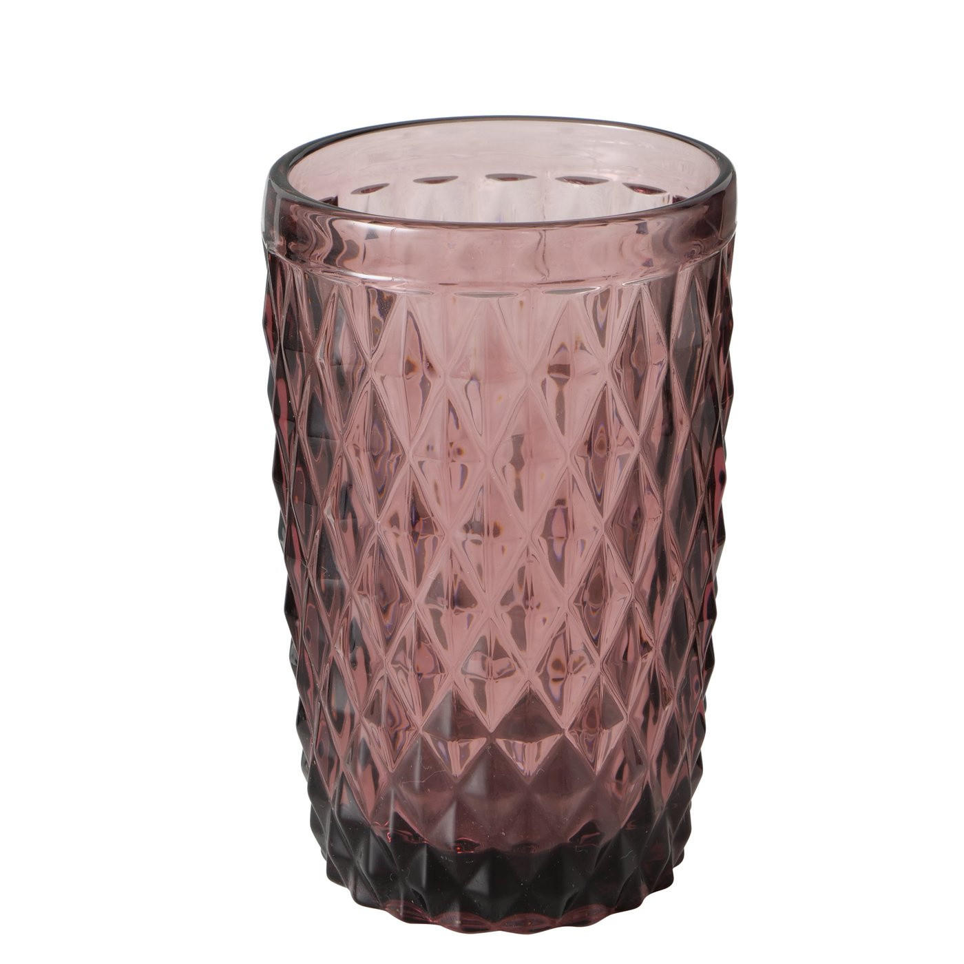 TRINKGLAS aus rosa Glas Aurora Muster 1 300 ml 8/8/13 cm - Rosa, Glas (0.3L) - Boltze Home