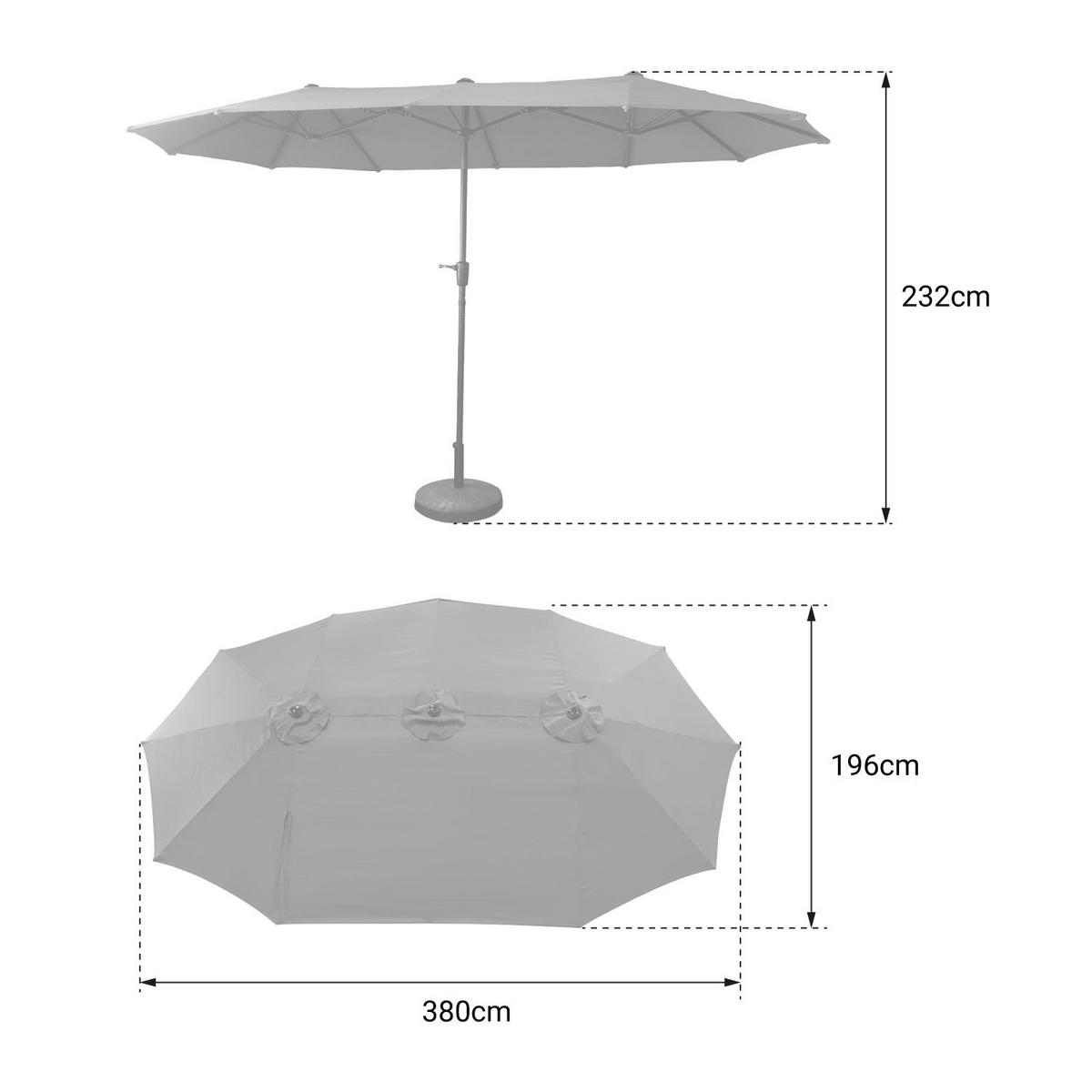 SONNENSCHIRM Linai Grau 2x4m - Grau, Textil (196/380cm) - Happy Garden