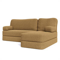 ECKSOFA SABI modulares Boneless Sofa mit Schlaffunktion Orange Boucle-Stoff - Gelb, Textil (200/120cm) - MASSENO