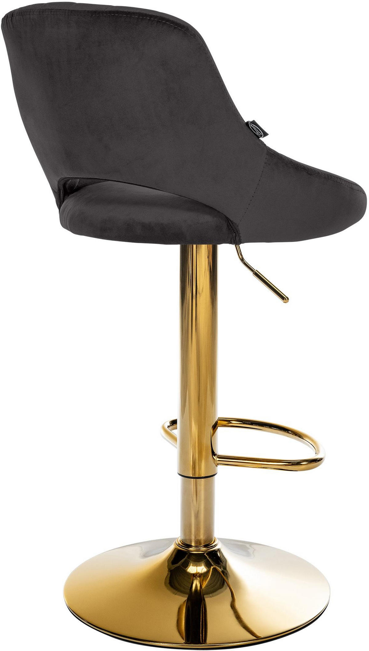 BARHOCKER 2 Samt Schwarz - Schwarz, Textil (47/85/48cm) - CLP