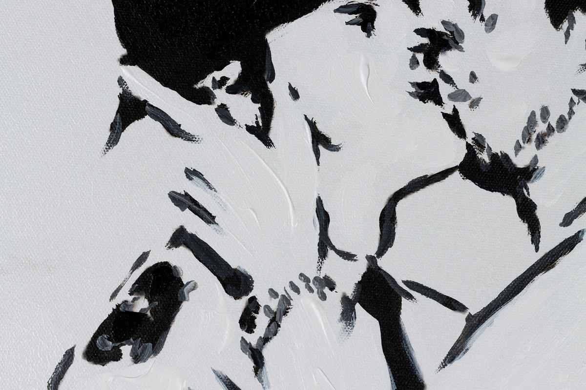 ACRYLBILD HANDGEMALT 75/100 cm - Schwarz, Holz/Textil (1.8/100cm) - KUNSTLOFT