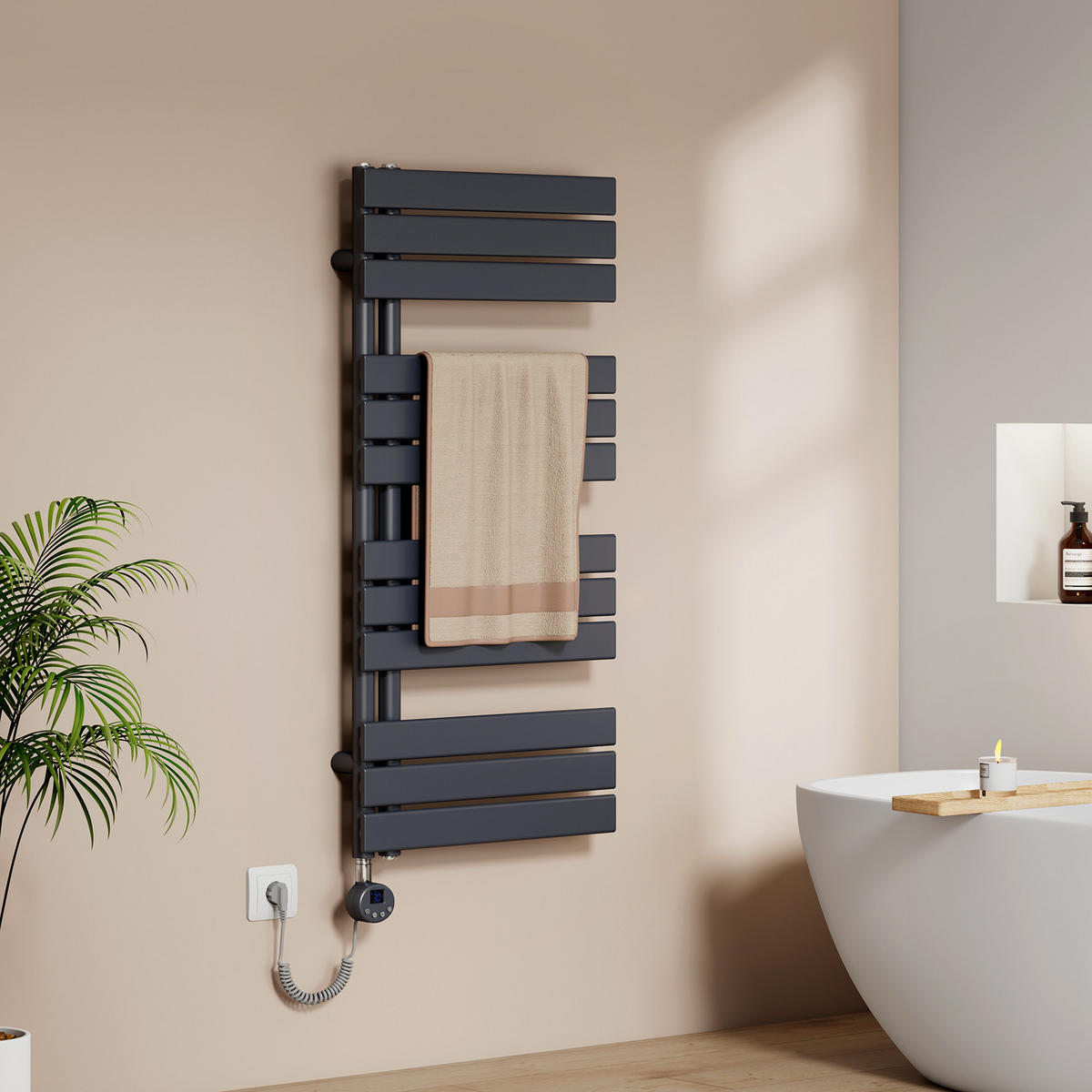HEIZKÖRPER Elektrisch WLAN Thermostat Anthrazit - Anthrazit, Metall (50/104.1/5.9cm) - EMKE