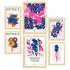POSTER Set Mit 6 Blumen Botanische Galerie Natur Und Botanikdrucke Für Innenarchitektur A3 & A4 Rahmen Aus Hellem Holz - Beige, Papier (29/3cm) - Nacnic