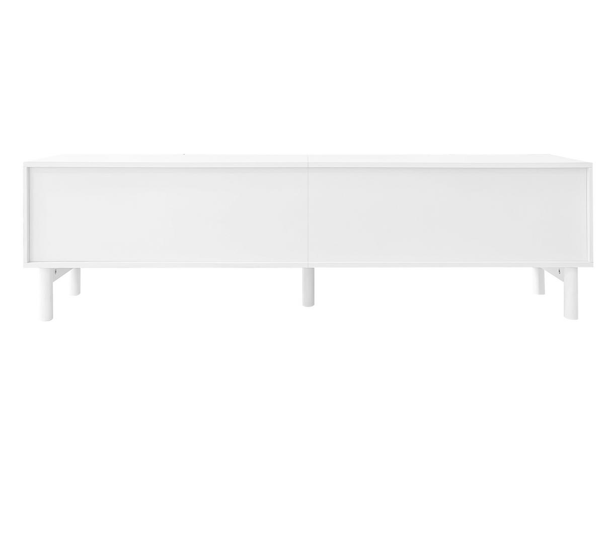 TV-LOWBOARD aus MDF und Holzwerkstoff 169x34x45,5 cm Weiß mit 4 Türen und Einlegeböden - Weiß, Holzwerkstoff (169/45.5/35cm) - Modfu