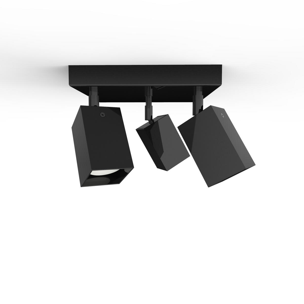 DECKENLEUCHTE - Schwarz Hochglanz, Metall (25/25/18cm) - Lumicom