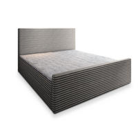 BOXBETT BRENTO 140x200 cm mit Matratze und Topper - Hellgrau - Hellgrau, Holz (140/200cm) - MASSENO