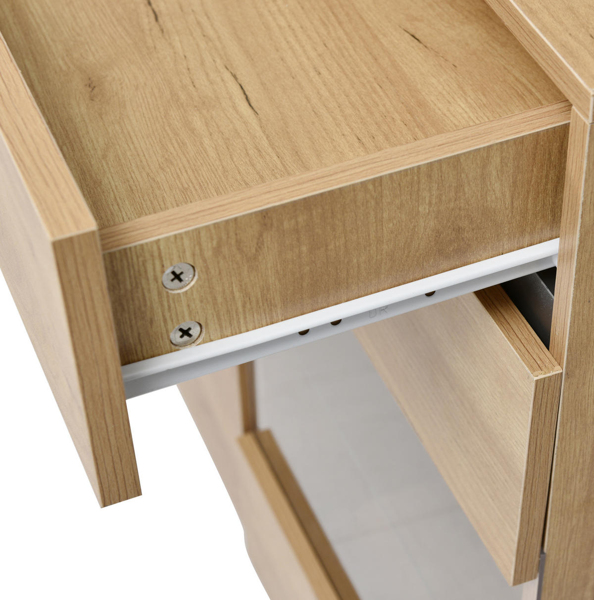 SIDEBOARD aus Spanplatte 140x35x80 cm Eiche mit LED-Beleuchtung, 3 Türen und 3 Schubladen - Eichefarben, Holzwerkstoff (140/80/35cm) - IVMEU