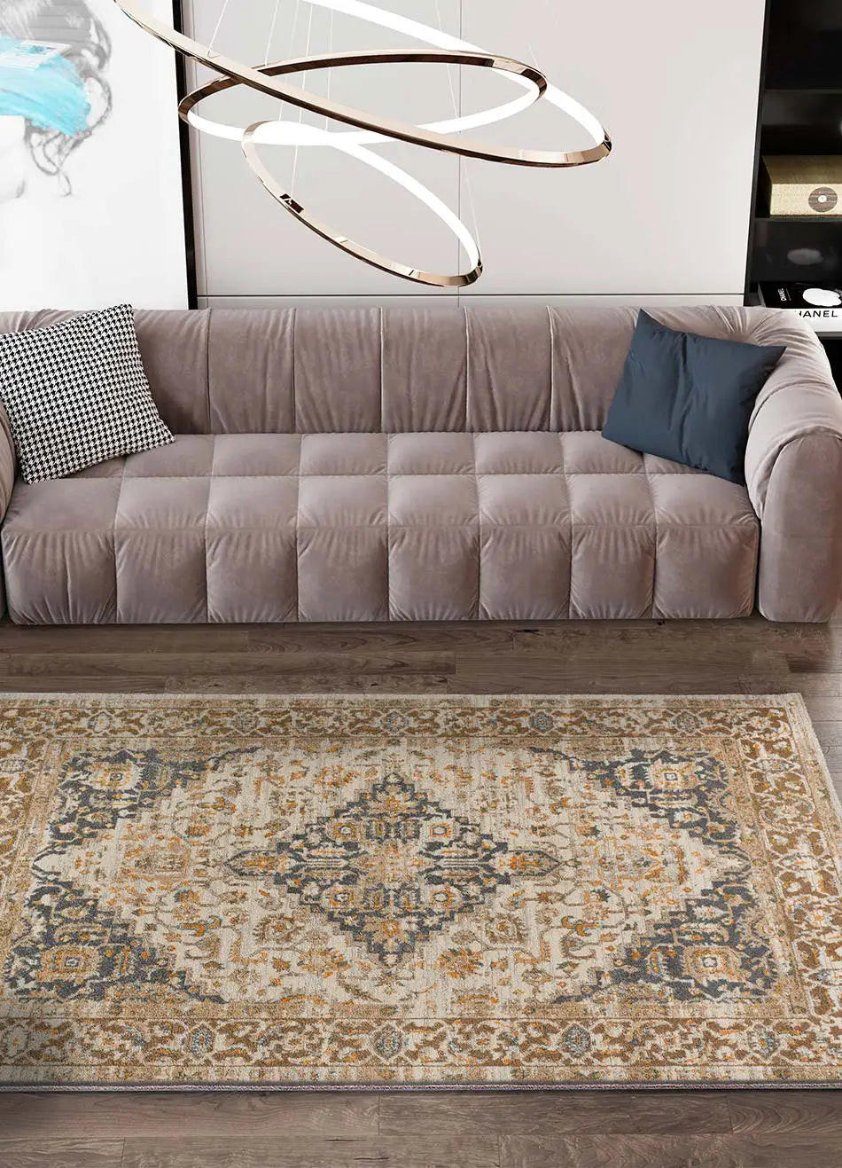 VINTAGE-TEPPICH Beige / Grau Delta 160/230 cm - Beige/Grau, Naturmaterialien/Textil (160/230cm) - Atticgo