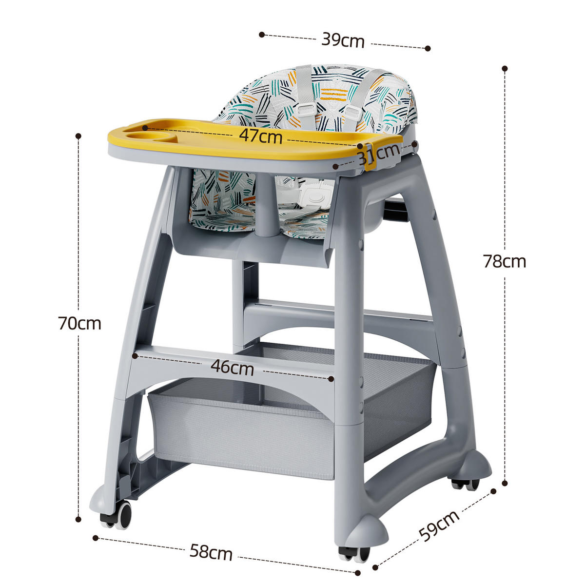 HOCHSTUHL DE-36243 5-Punkt-Gurten Grau - Grau, Kunststoff (76/96/59cm) - ComfortXL