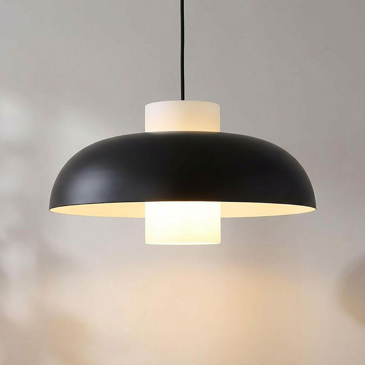 HÄNGELEUCHTE LOWE Metall, Schwarz, rund, LED - Schwarz, Glas (38/38/120cm) - Globo Lighting