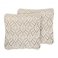 DEKOKISSEN 2er-Set Beige 50/50 cm Esenkoy - Beige, Textil (45/45cm) - Beliani
