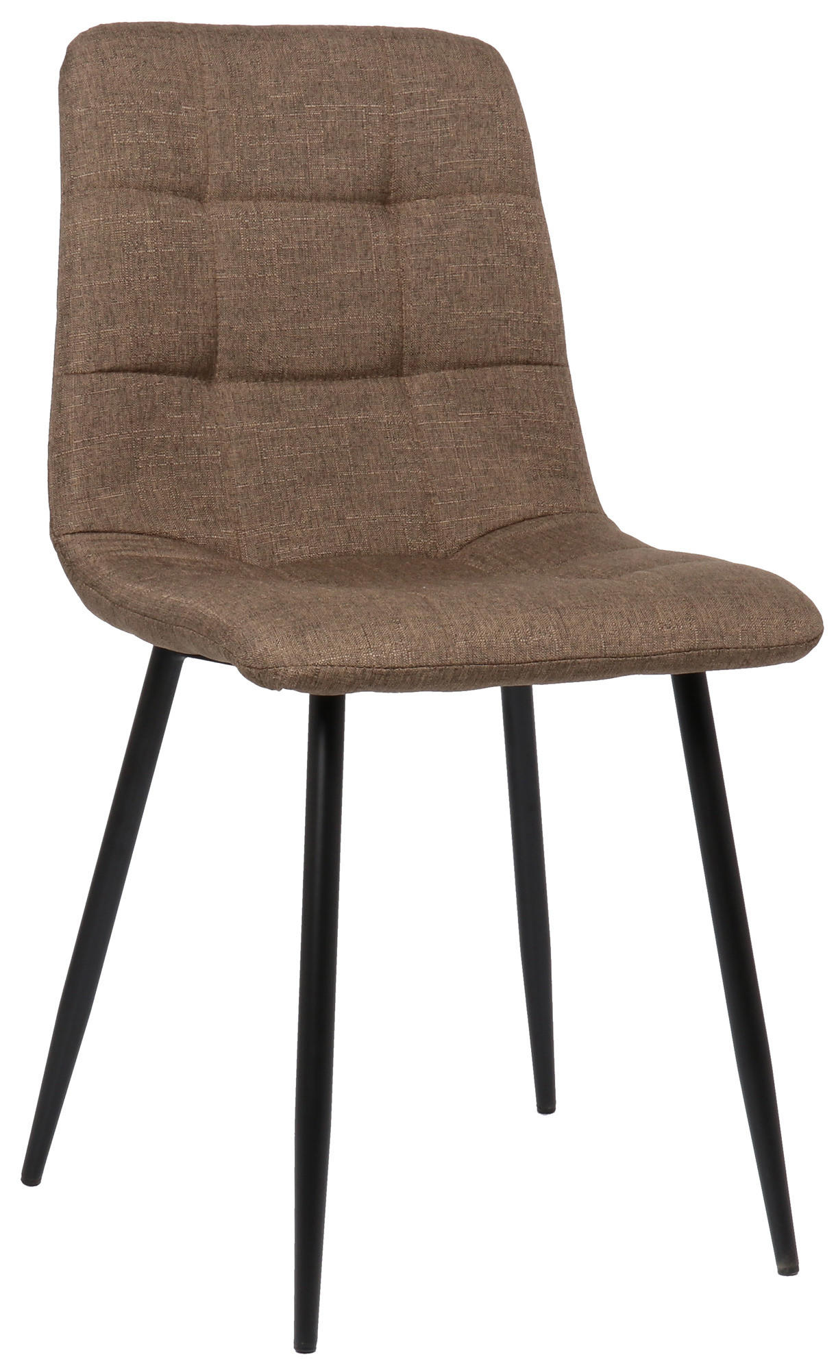 ESSZIMMERSTUHL Till Stoff, Gestell Metall matt Schwarz Braun - Schwarz/Braun, Textil/Metall (45/88/52cm) - TPFLiving