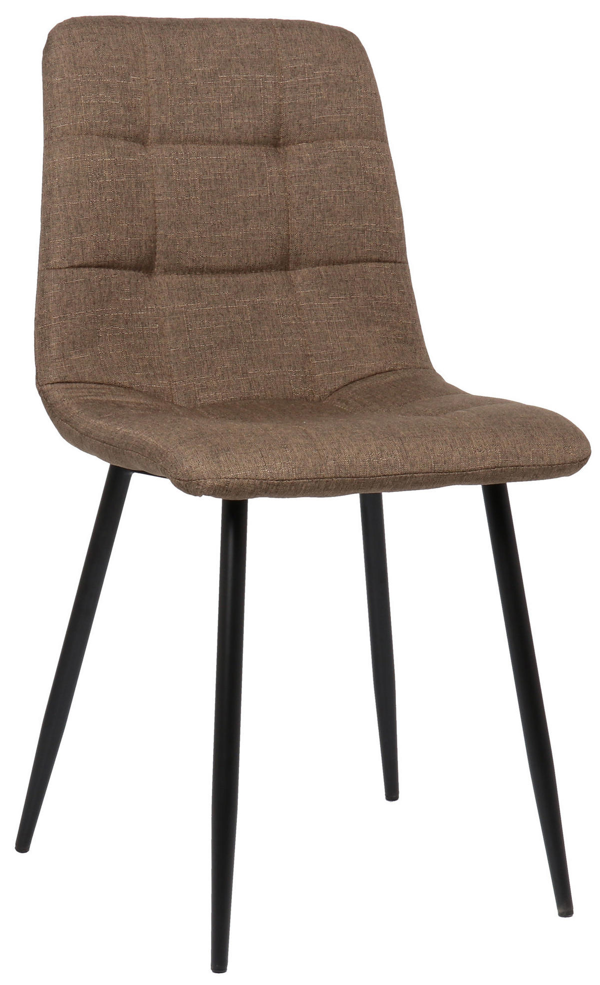 ESSZIMMERSTUHL Till Stoff, Gestell Metall matt Schwarz Braun - Schwarz/Braun, Textil/Metall (45/88/52cm) - TPFLiving