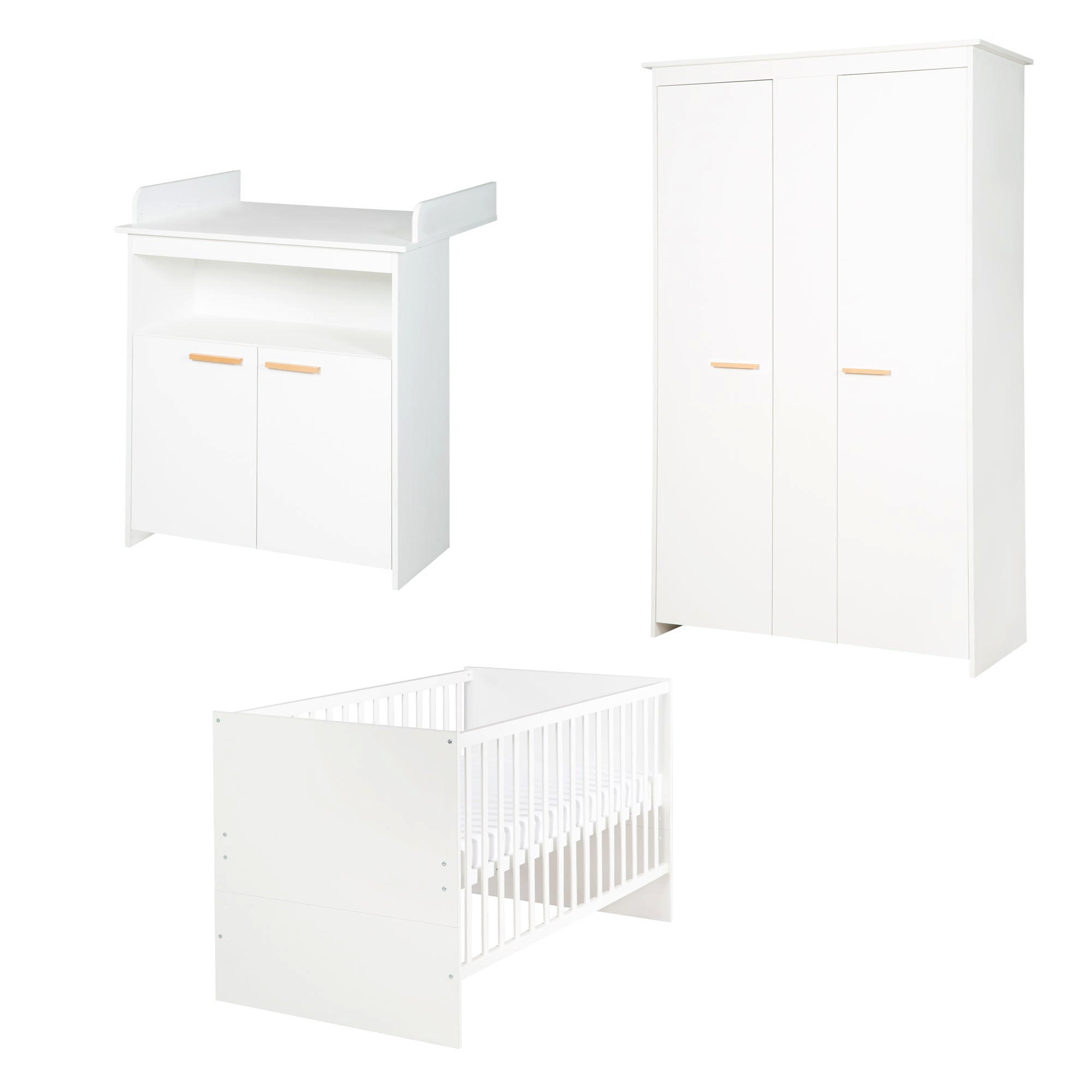 BABYZIMMER-SET Anton, 3-teilig - Weiß, Holzwerkstoff (78.5/80/142cm) - Roba