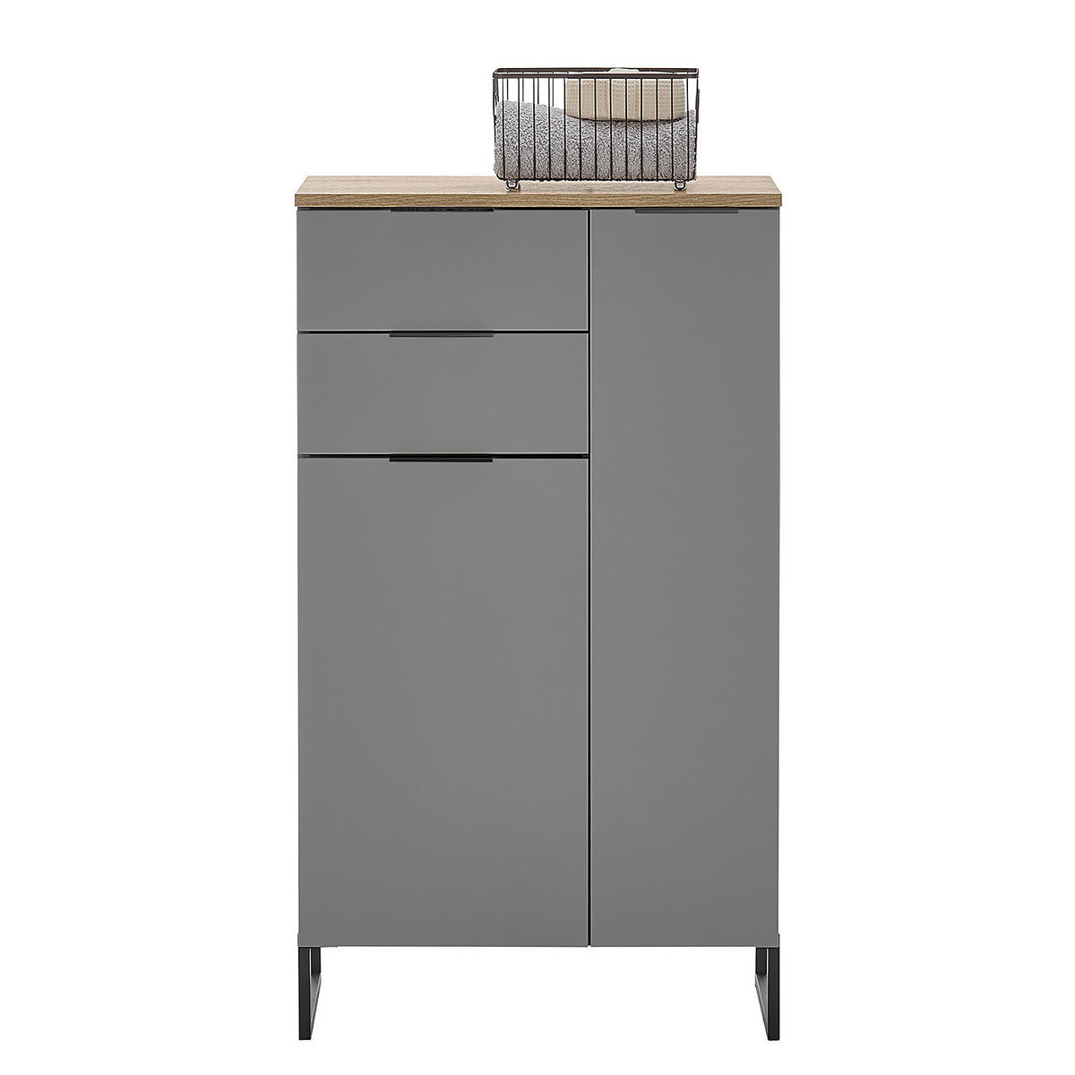 MIDISCHRANK mit 2 Schubladen - Grau, Holzwerkstoff (60/106/32cm) - home24